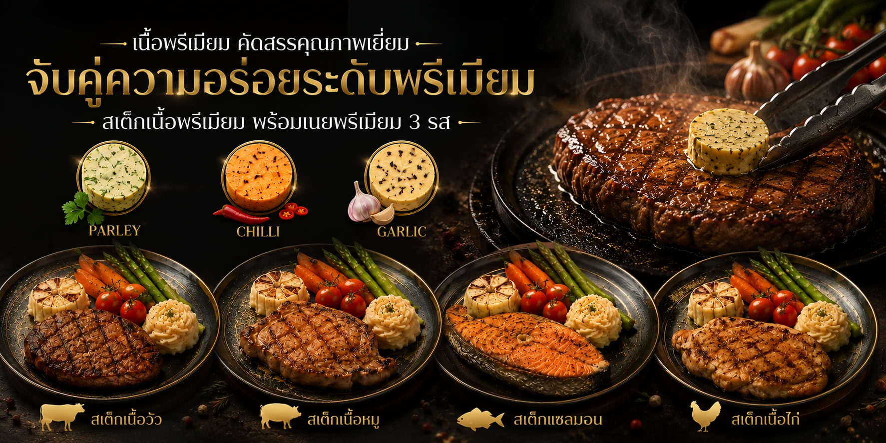 สเต๊กพรีเมียมคู่ Café de Paris Butter